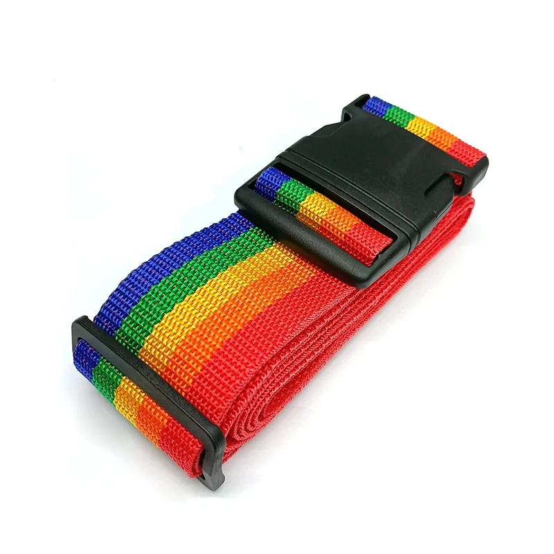 Hot selling adjustable luggage strap with plastic buckle 2M tag colorful belt various color for travel suitcase case bag