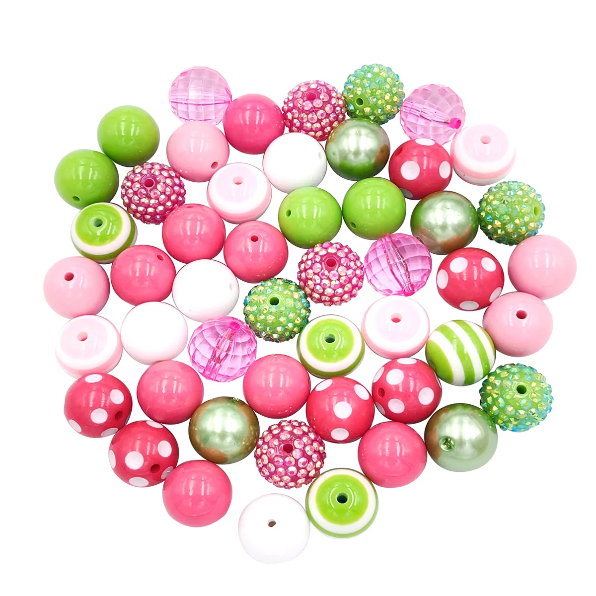 20mm Chunky Bubblegum Beads Jumbo Plastic Beads  Colorful Rhinestone Pearl Beads for Pen Bag Chain Jewelry Making