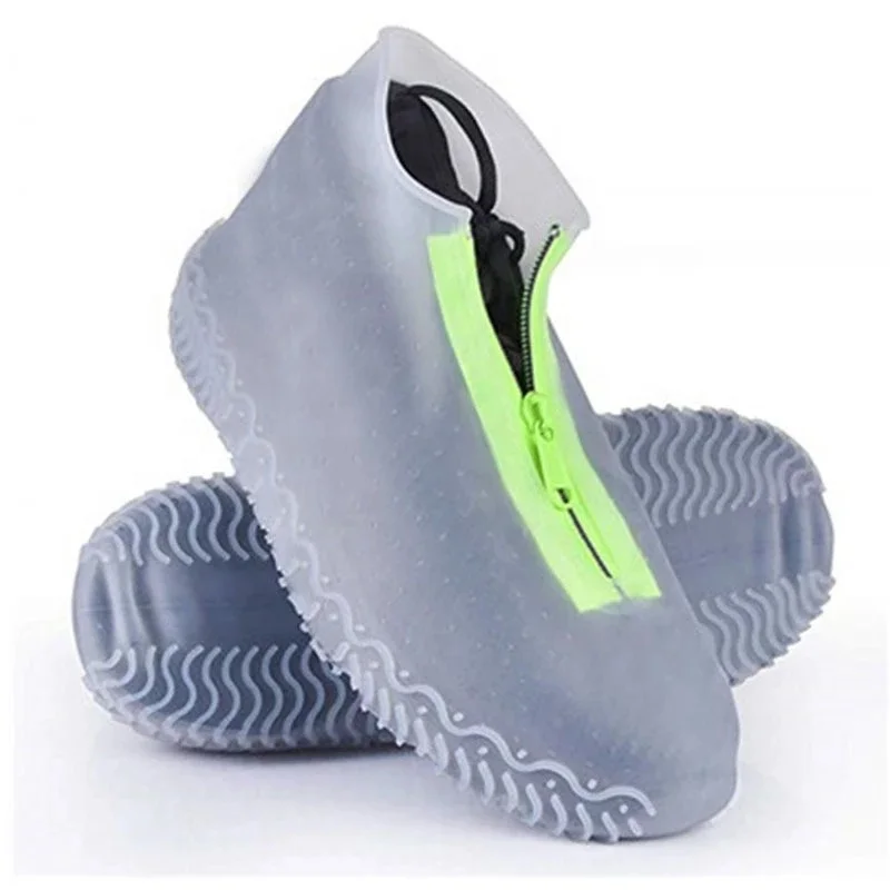 Waterproof Silicone Shoe Covers Reusable Foldable Not-Slip Rain Shoe Covers with Zipper Shoe Protectors Overshoes Rain Galoshes