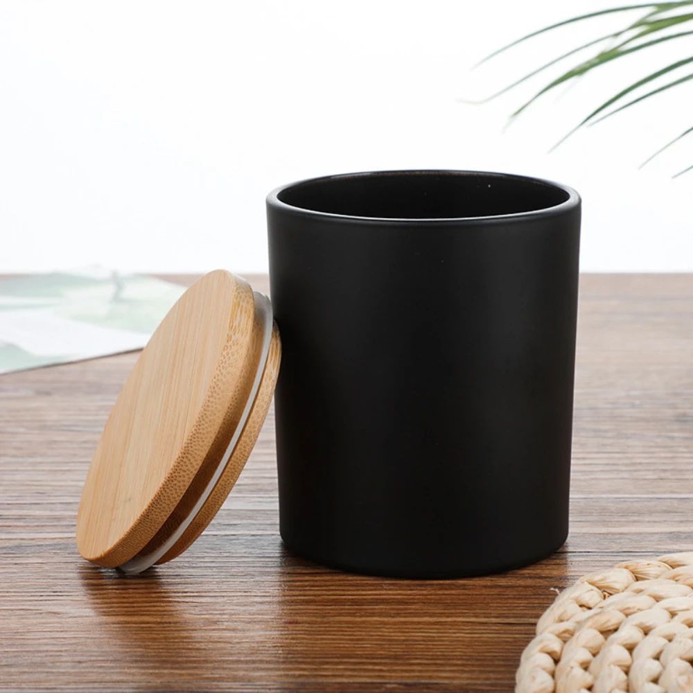 Customized Container Scented Candle Making DIY Jar with Lid Frosting Glass Candle Holders for Home Decoration Luxury Candle Jars