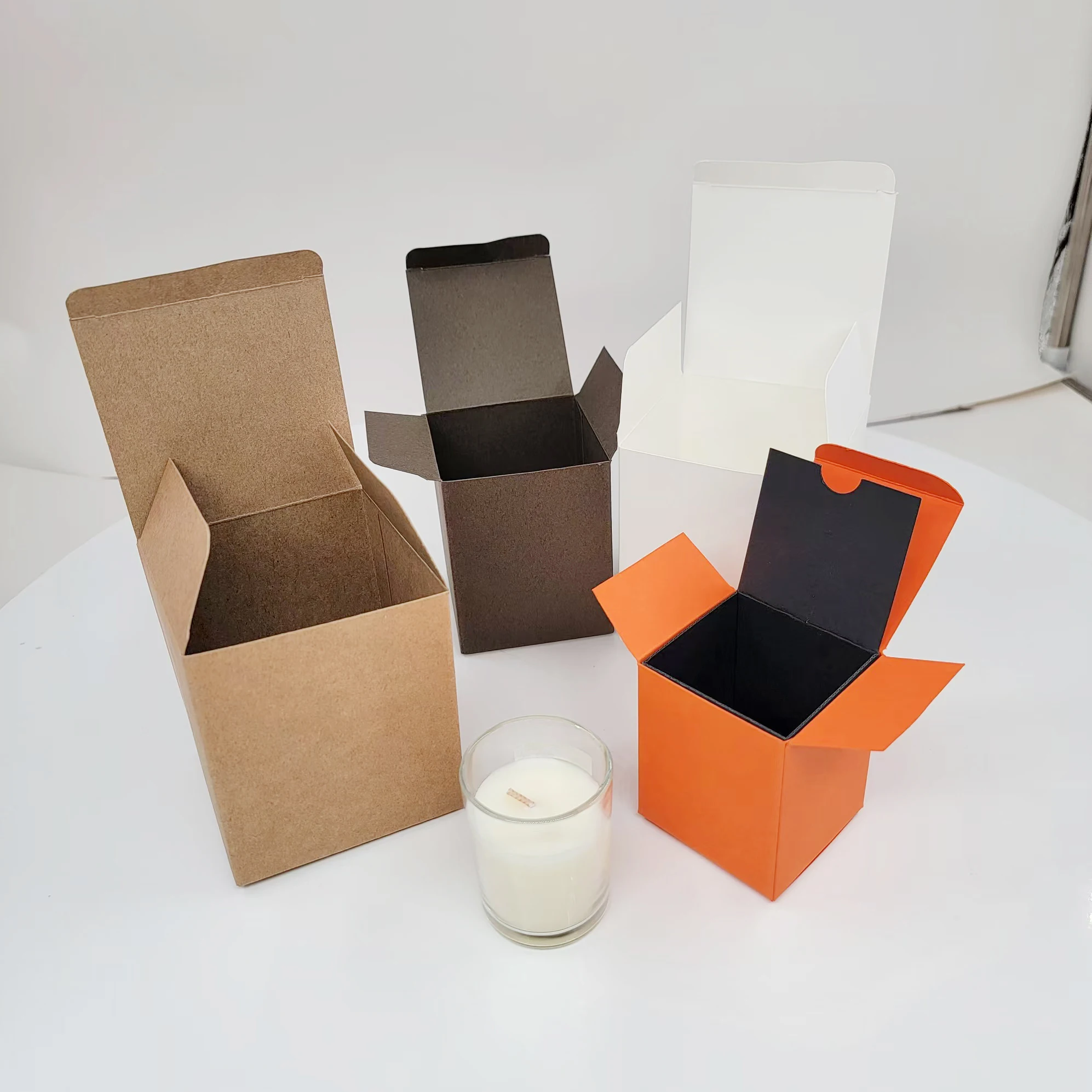 Wholesale Small Jars Custom Scented Candle Box Packaging Candle Packaging Box Natural Kraft Paper Scented Packaging Candle Box