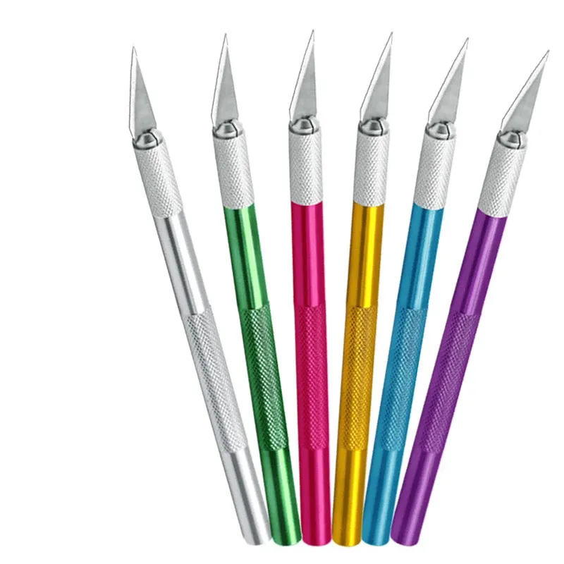 Hot Sale Non-slip Metal Grip Handle Carving Knife Set With Replaceable Blade Cutter Hobby Craft Knives For Phone Pcb Repair Tool