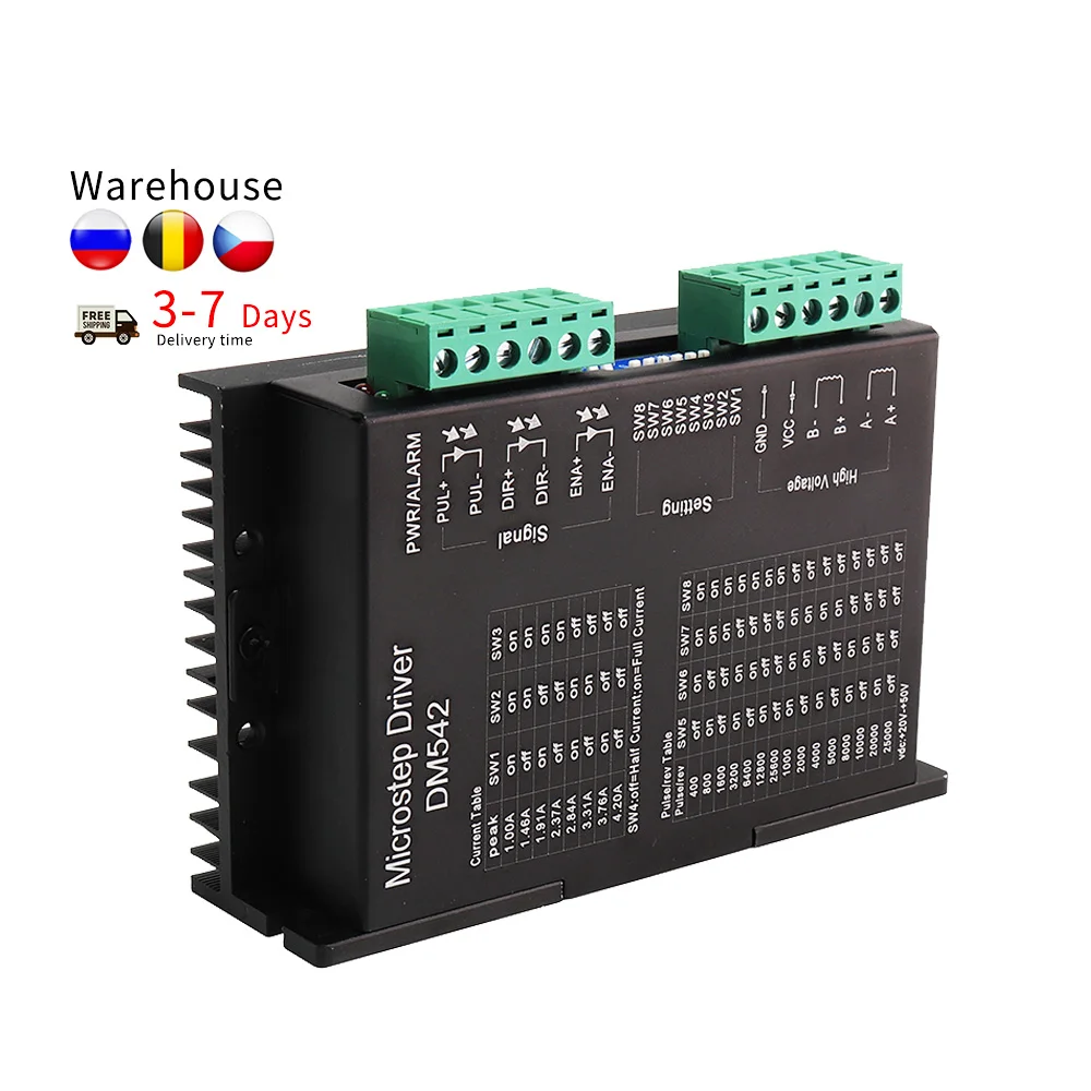 Hanbuild DM542 мотор контроллер Leadshine 2-фазный цифровой Драйвер шагового двигателя 20-50 постоянного тока Макс. 4.2A для станка с ЧПУ шаговый привод