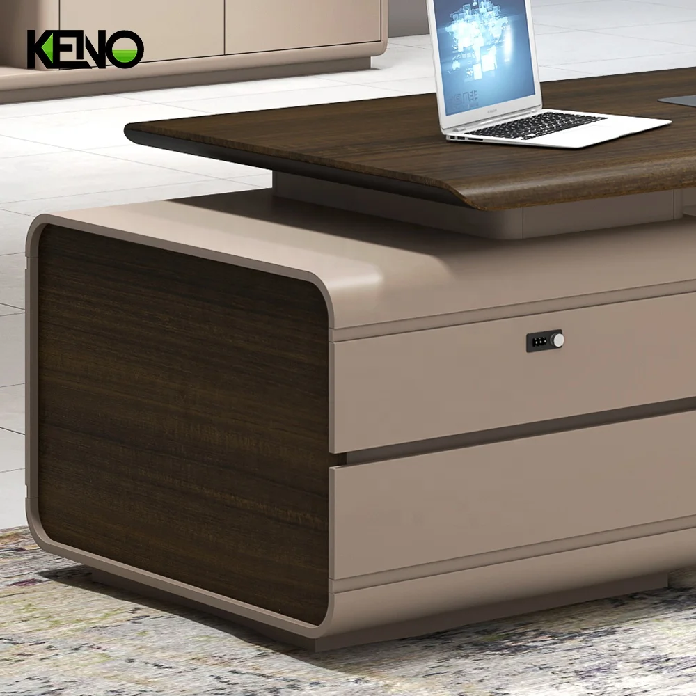 Boss Luxury Large Modern Mesa De Escritorio Foshan Black Office Work President Table Complete Computer CEO Desk with Drawer