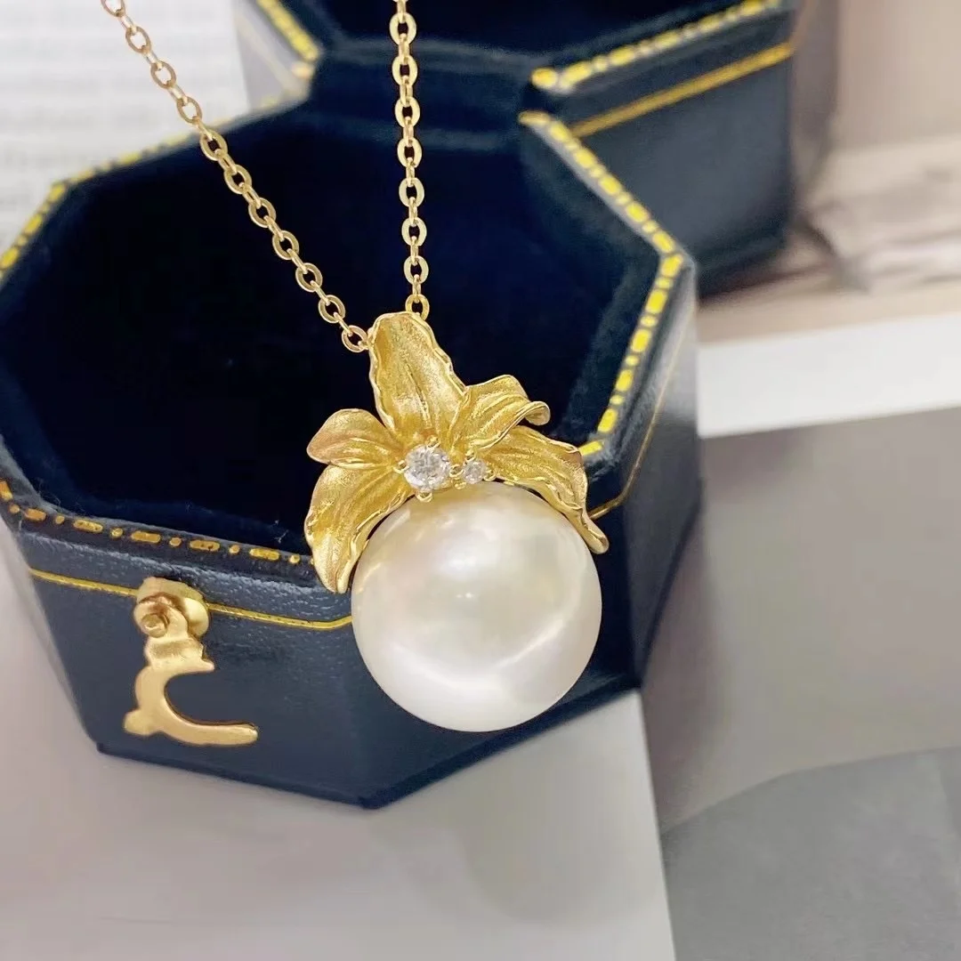 JW051 11-12mm  DIY Natural Real Freshwater pearl set charm  accessories 925 sterling silver  Gold Plated jewelry set for women