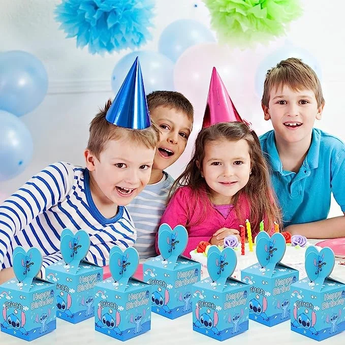 blue birthday party candy bags as christmas eve boxes