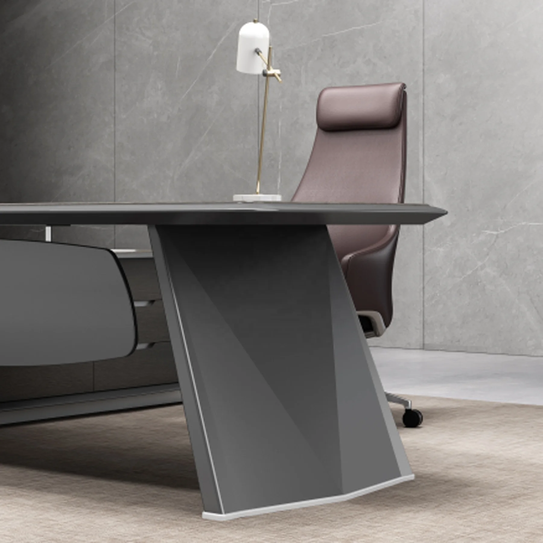 Высококачественный современный дизайн, роскошный деревянный шпон, главный менеджер, директор, Председатель, офисная мебель, китайский стол руководителя