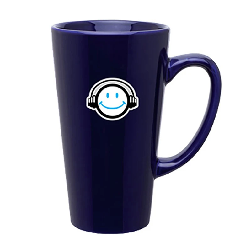 16oz cobalt color tall Latte ceramic coffee cup mug