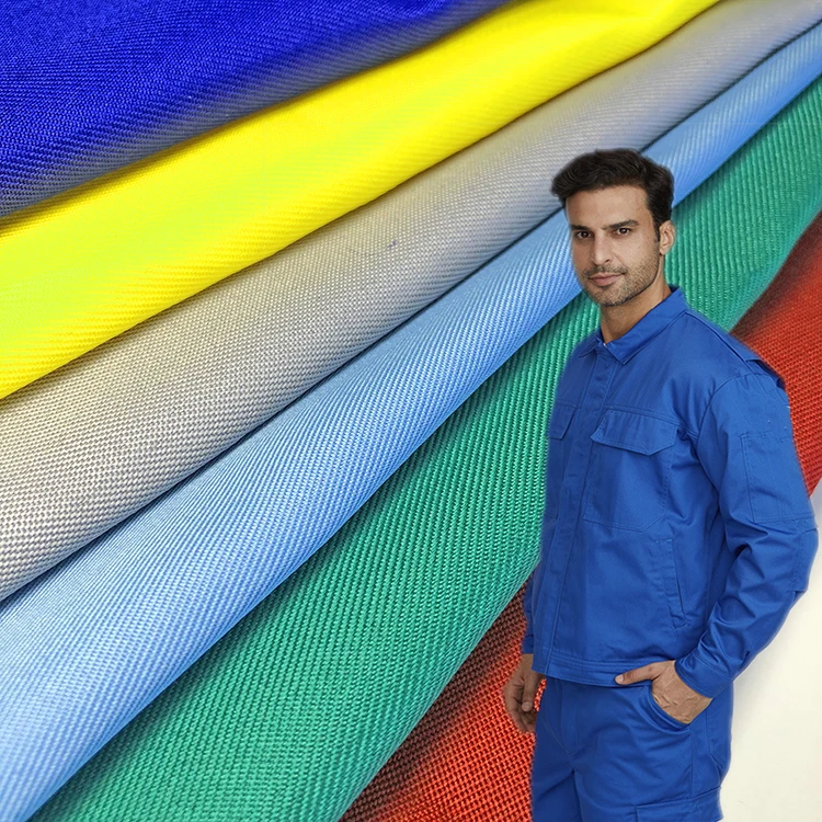 100% polyester woven twill dyed color customized gabardine office policeman electric uniform fabrics for safety uniform garments