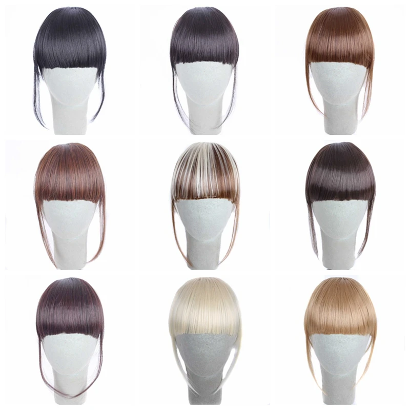 cheap Clip In On Synthetic Top Closure  synthetic Hair Fringe clip synthetic Hair Bangs woman Hairpieces