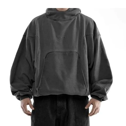 High quality streetwear heavyweight 500gsm vintage distressed DTG digital printing stone acid washed hoodie for men