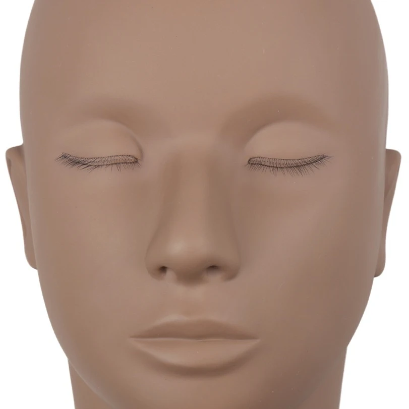 Wholesale Eyelash Extension Silicone Mannequin Heads with 3 Layers of Lashes Training Practice Mannequin