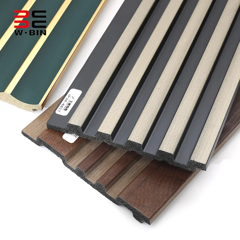 Factory High Quality JP32/JP02  New Colors Charcoal Louvers Interior Decoration PS WPC 3D Other Wallpaper/Wall Panel