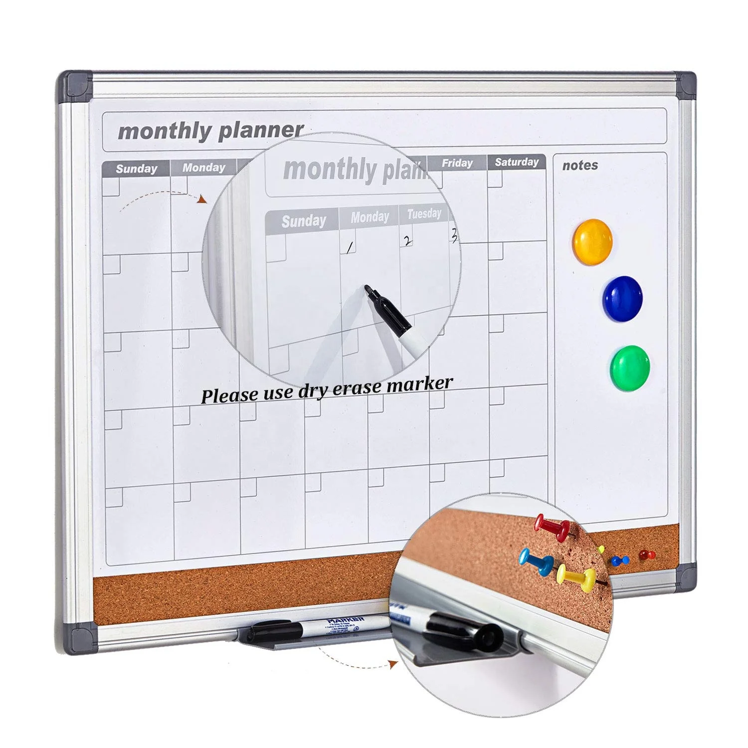 90x60 см доски ежемесячный планировщик доска настенный комбинации магнитно-маркерная календарь для белой доски