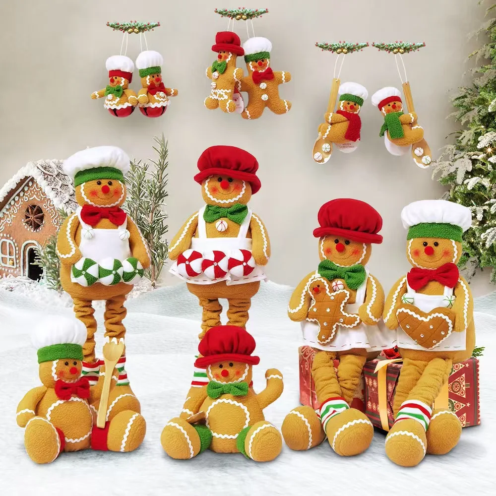 Handmade Christmas Figurine Toys Creative Gingerbread Man Holiday Gingerbread Christmas Decorations Christmas Toys