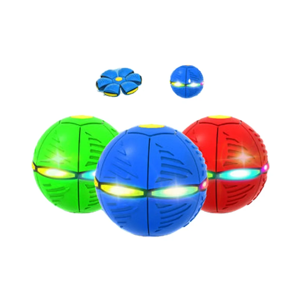 Unisex Flying UFO Flat Throw Disc Ball with 3 Lights Outdoor Vent Disk Ball for Kids
