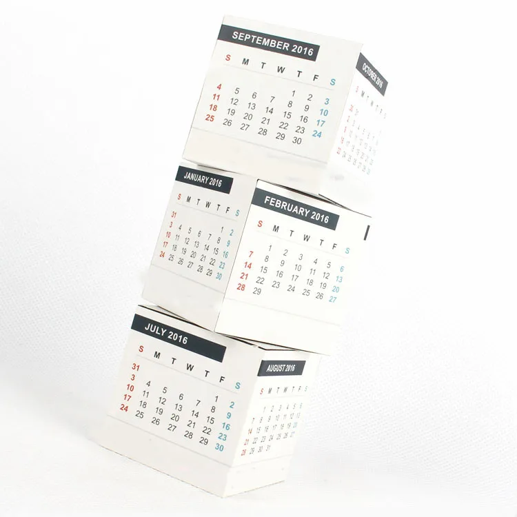 plastic desk magnetic calendar magic cube with 3d puzzle photo fidget diy square solution folding puzzle toy for promotion