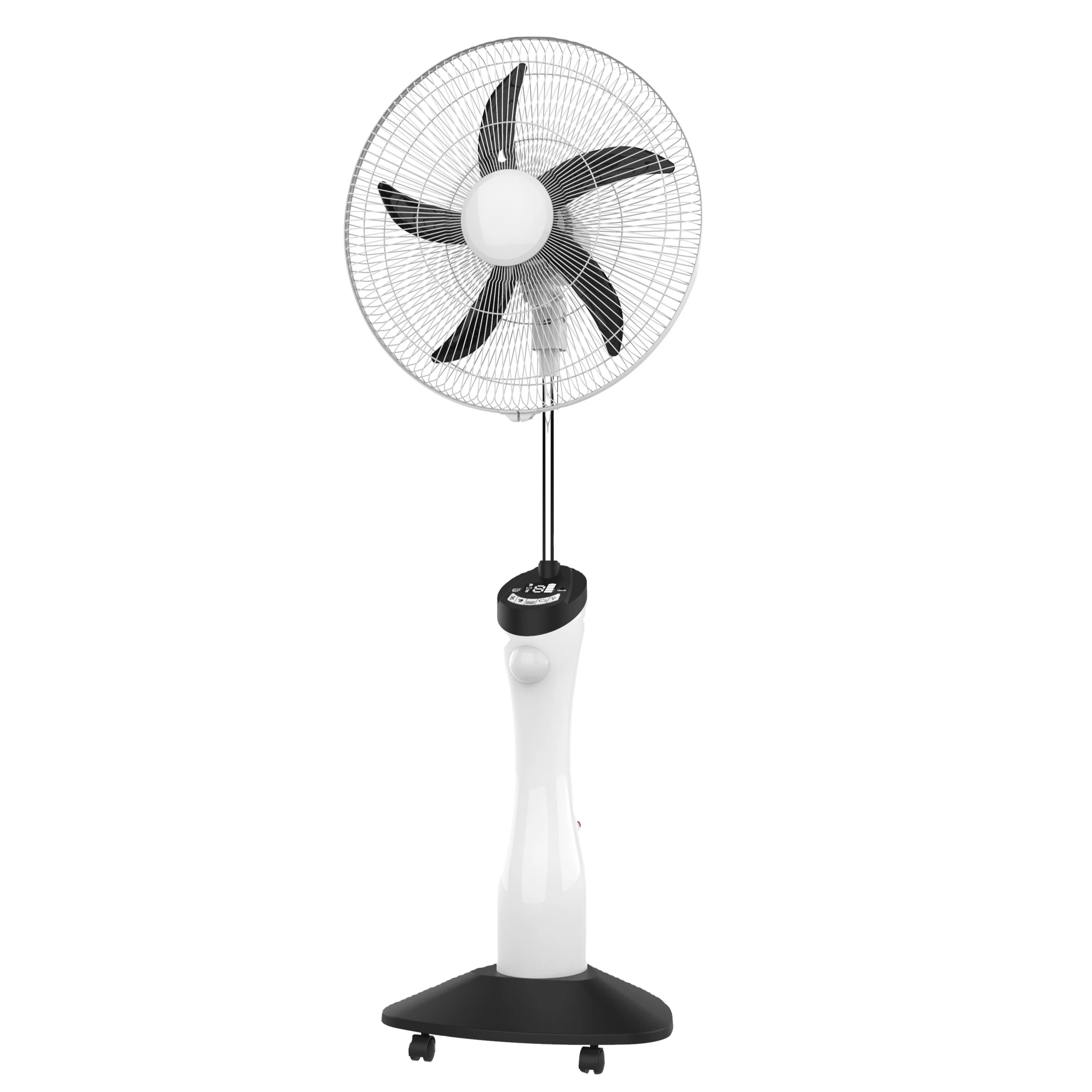 Rechargeable AC/DC Floor Fan with Digital Panel with 9 Speeds Adjust with Remote Control