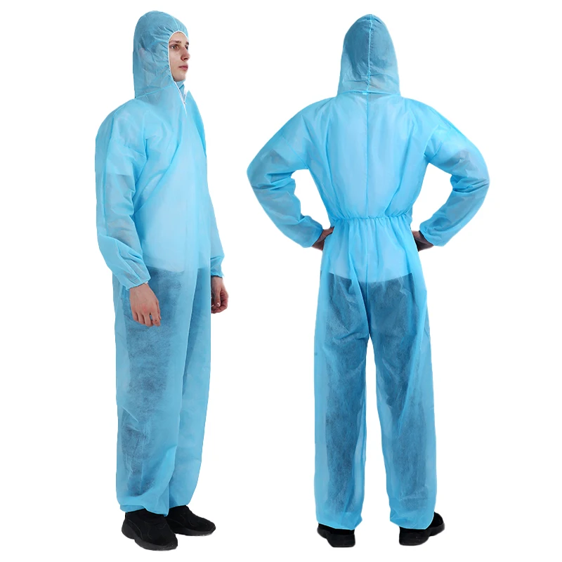 40g Work Wear Personal Protective Equipment Dustproof PP Non Woven Disposable Coverall