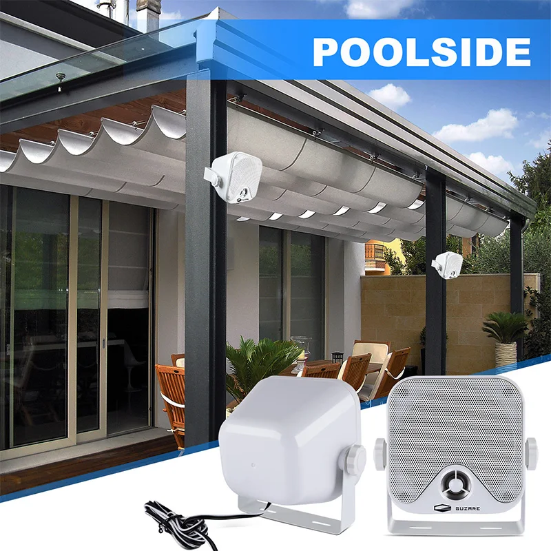 Marine 100W 4 inch BT Box Waterproof Speakers Compact marine stereo Stereo Sound System Speaker For Boat Golf Cart ATV UTV