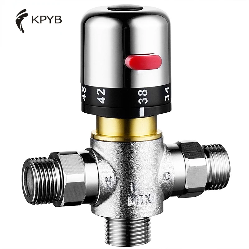 Mix water chrome thermostatic valve with the thermostatic valve hot and cold shower solar copper mix water valve