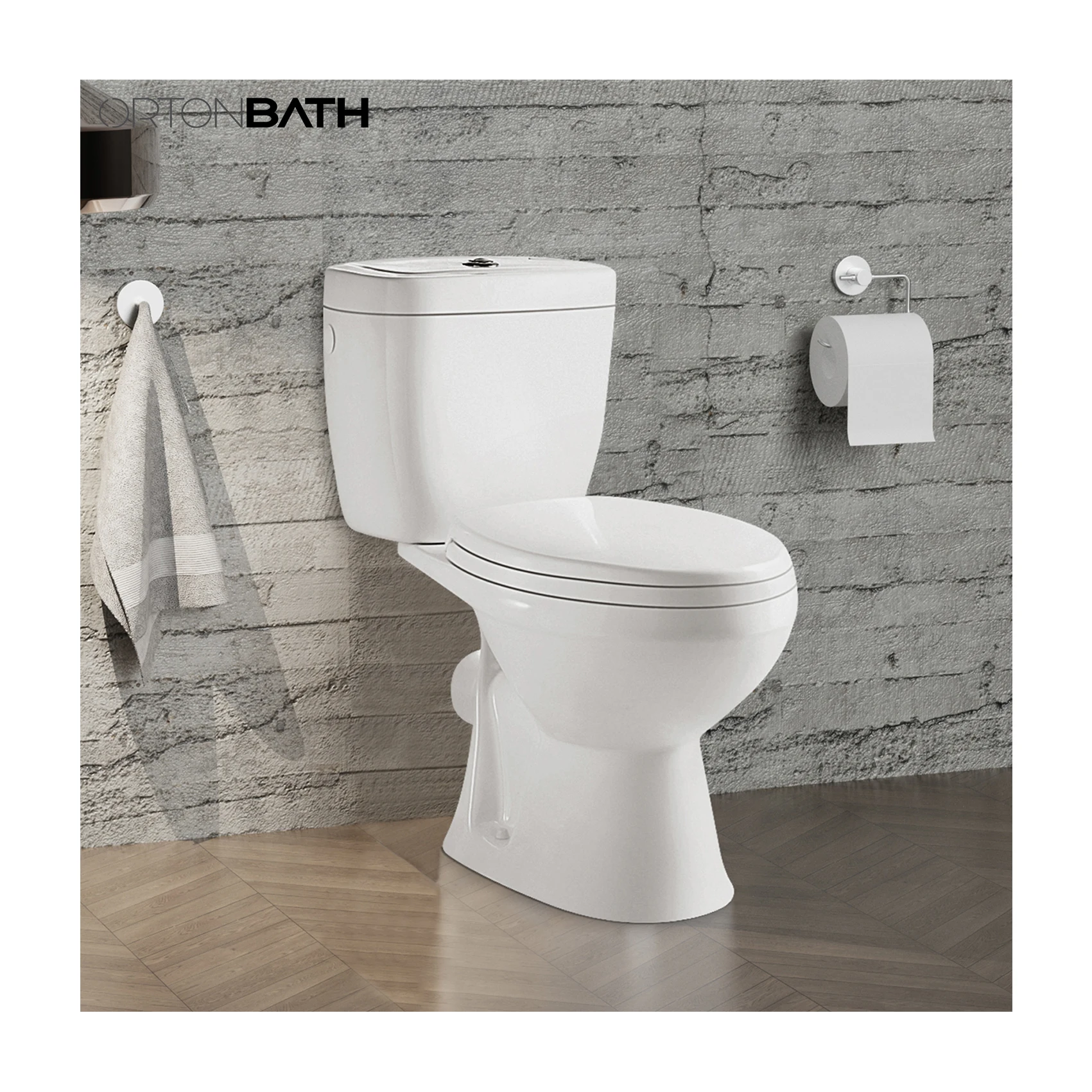 ORTONBATH новый дизайн Великобритания Европа низкая цена двойной смыв ловушка для унитаза из двух частей туалетный шкаф воды туалет с мягким закрытым чехлом сиденья