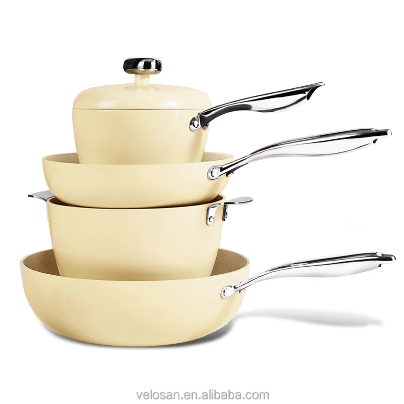 2023 cookware set die cast aluminum cooking wok pan non-stick for restaurants