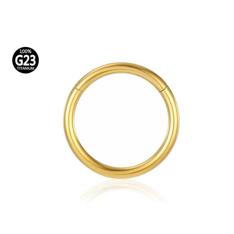 Fashion G23 ASTM F136 Titanium Nose Piercing Nose Ring Round Hoop Clicker Earrings Piercing Jewelry