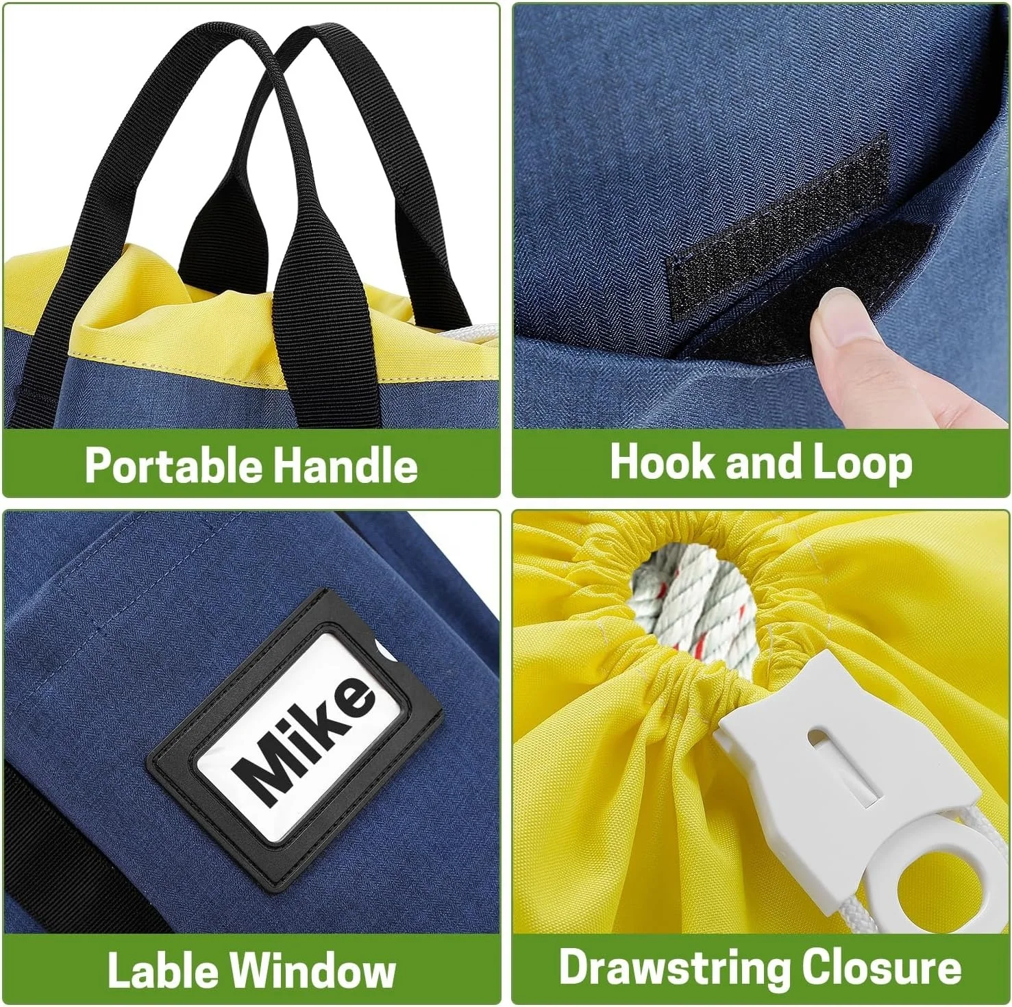 Custom Multi Side Pockets ID Window Durable Large Capacity Rock Climbing Rope Storage Bag