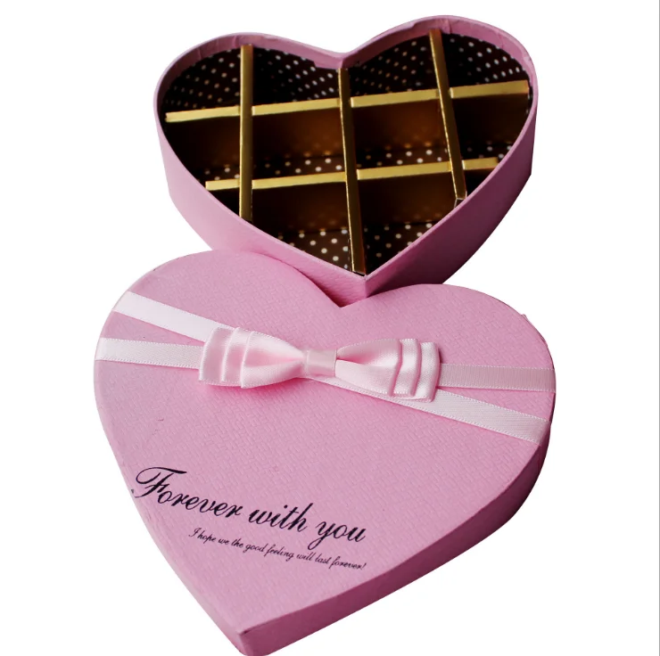Изысканная бумажная коробка для шоколадных конфет в форме сердца с логотипом на заказ, упаковочная коробка для свадьбы