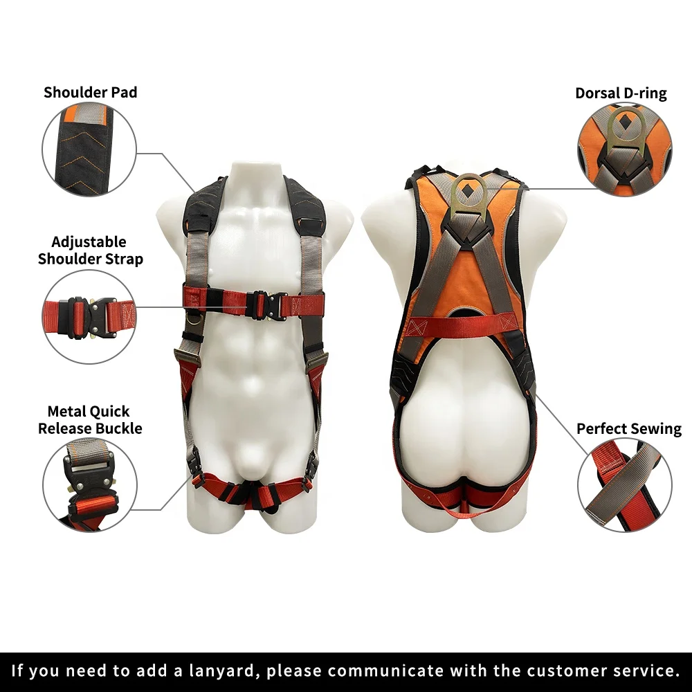 Personal Protection Equipment Quick Connect Safety Belt Roof Fall Protection Lineman Full Body Safety Harness for Construction