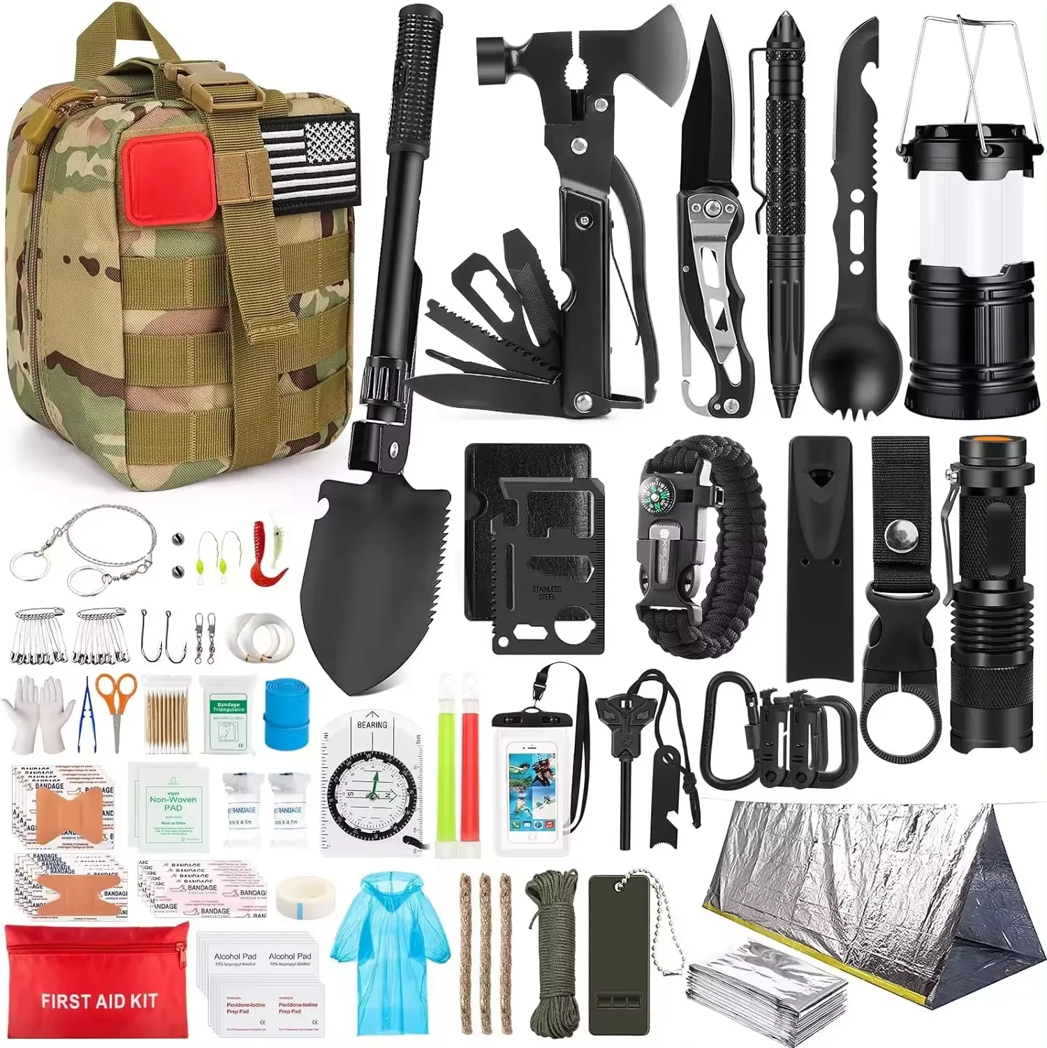 Hiking earthquake survival kit Emergency disaster Professional travel vehicle Outdoor camping first aid kit