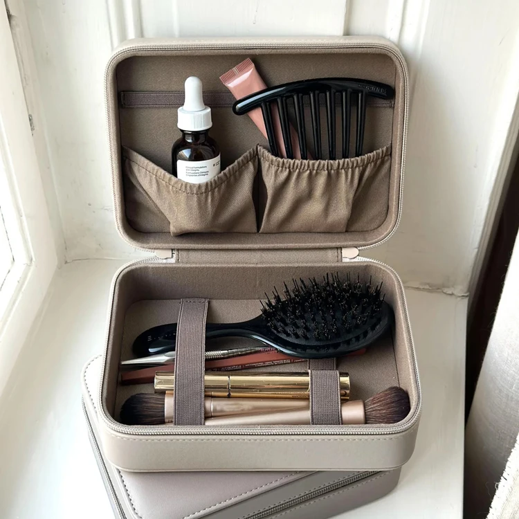 Новый чехол для косметики из искусственной кожи большой многофункциональный косметичка