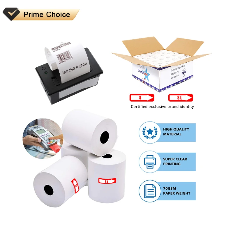 Journal Atm Terminal 80X100 Thermal Paper Roll For Cash Billing Machine