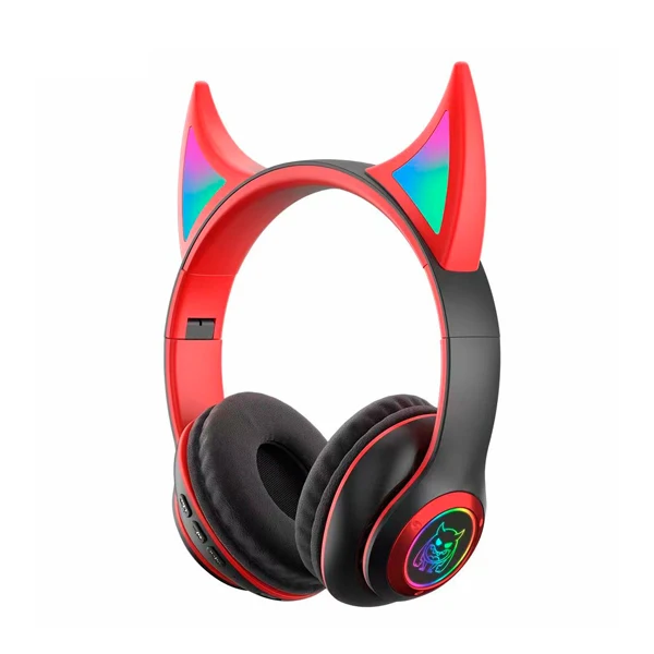 STN-29 Cute Kids Wireless Headphones Pink Cat Wireless Headphones Cat Ear Headset Macaron