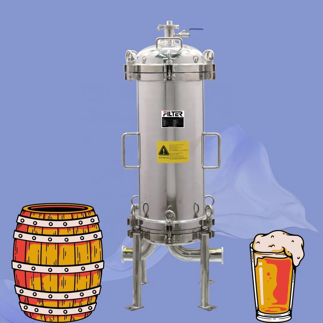 Промышленное высокопоточное пиво водка вино дрожжи фильтрация примесей фильтрованный осветленный картридж фильтра оборудование
