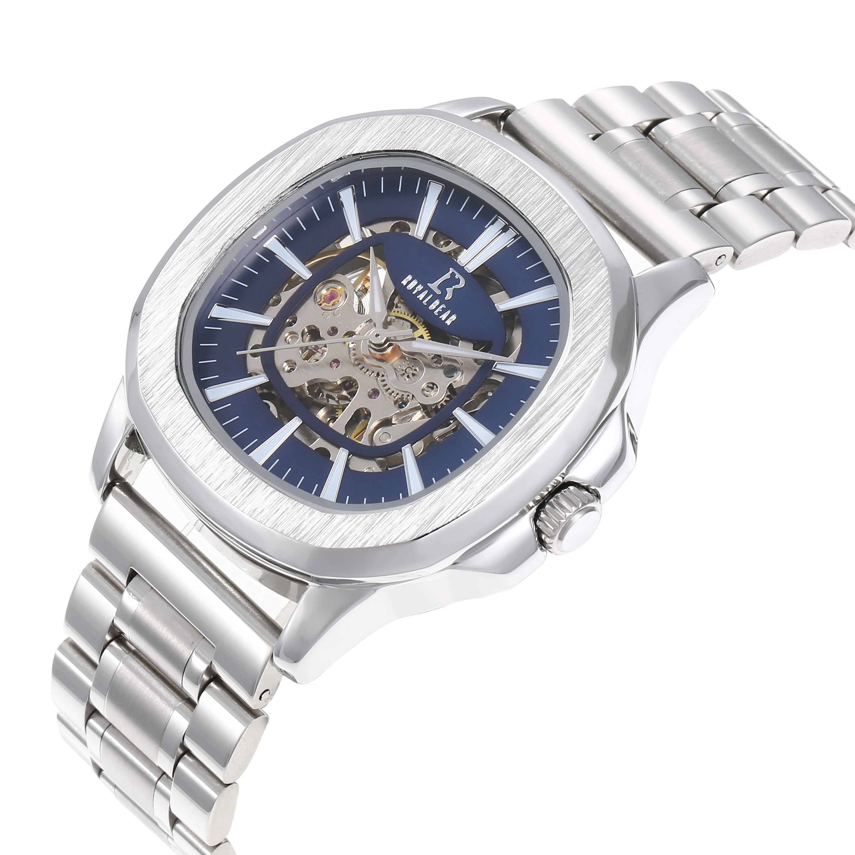 Mechanical Watch Oem Luxury Men Automatic Wristwatch Stainless Steel 100m Waterproof Watch