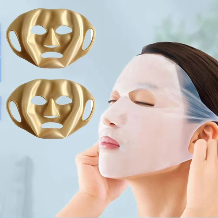 Gold 3D Ear Hook Reusable Washable Silicone Face Mask Cover Silicone Skin Mask Facial Steam Masks Lifting  Skin Care