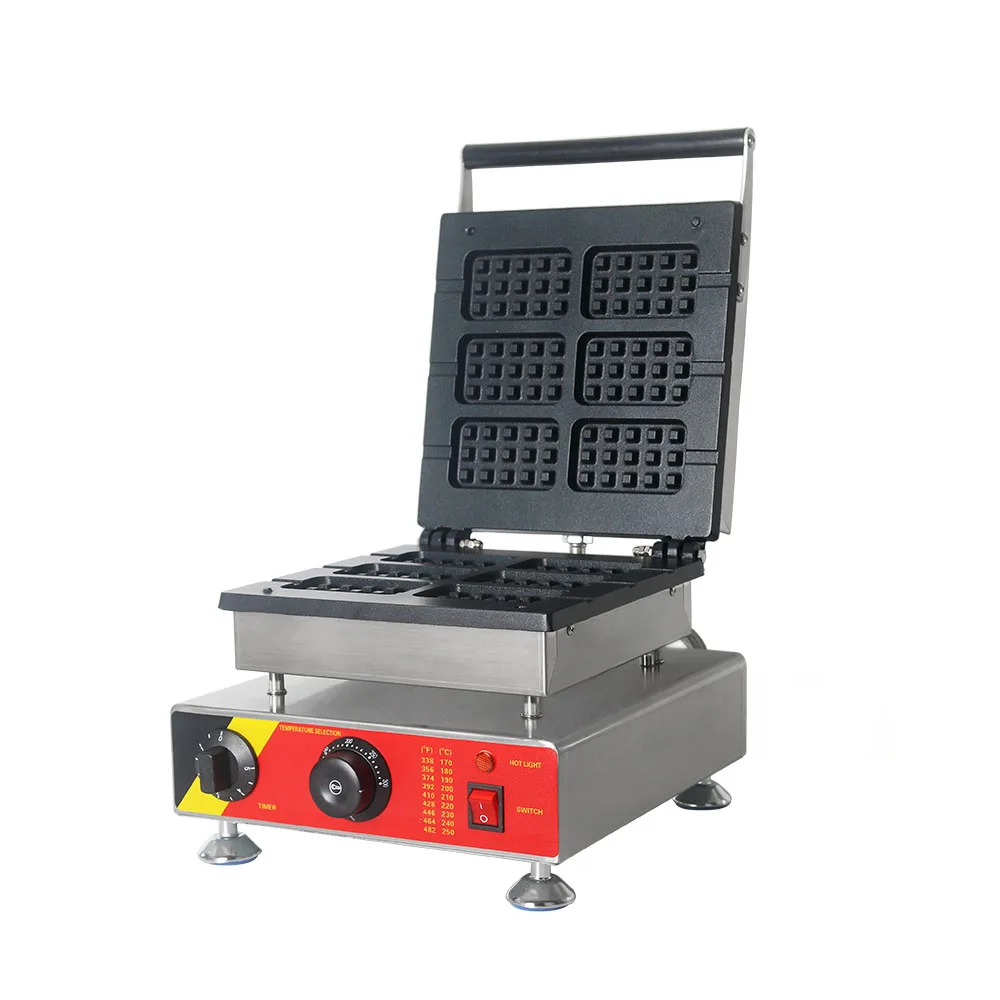 GZKITCHEN 1500 Вт электрическая вафельница пекарь не прилипающая поверхность 6 слайсер CE машина для