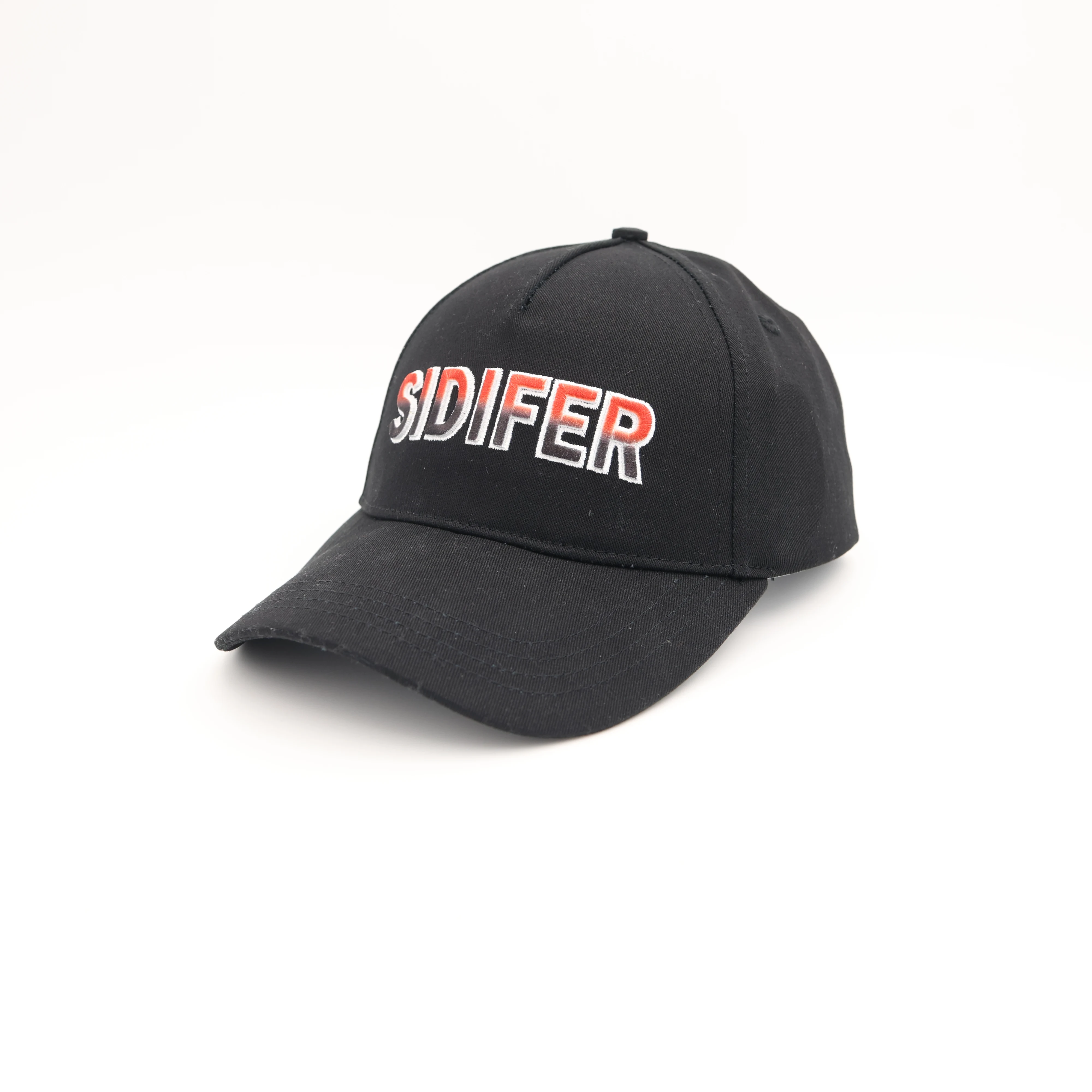 Ethically Made Plain Black Pure Cotton sublimation print 3D Embroidery Letter Costumes Face hat Full Custom Sports Baseball Caps