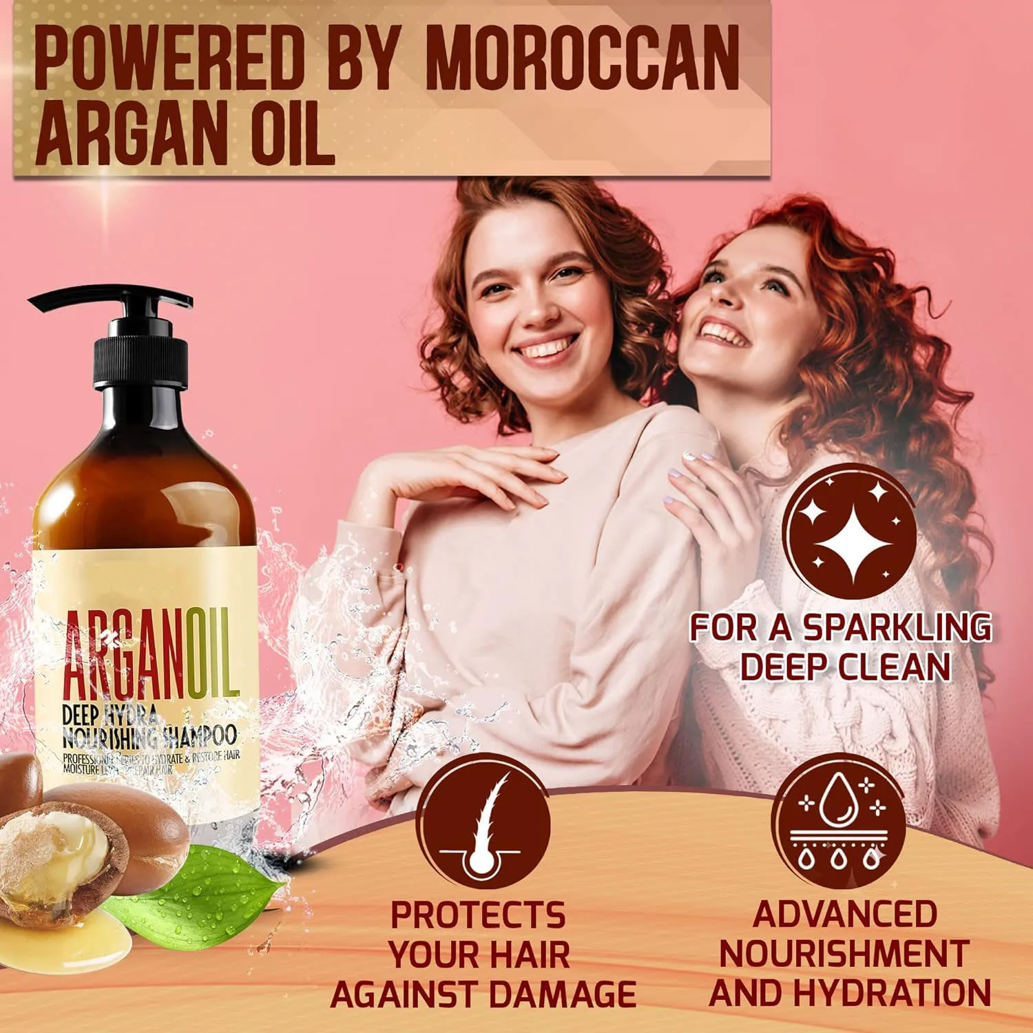 Supports OEM/OBM Argan Oil Shampoo Sulfate SLS Paraben Free hair lotion Hydrating and Nourishing Shampoo for Women and Men