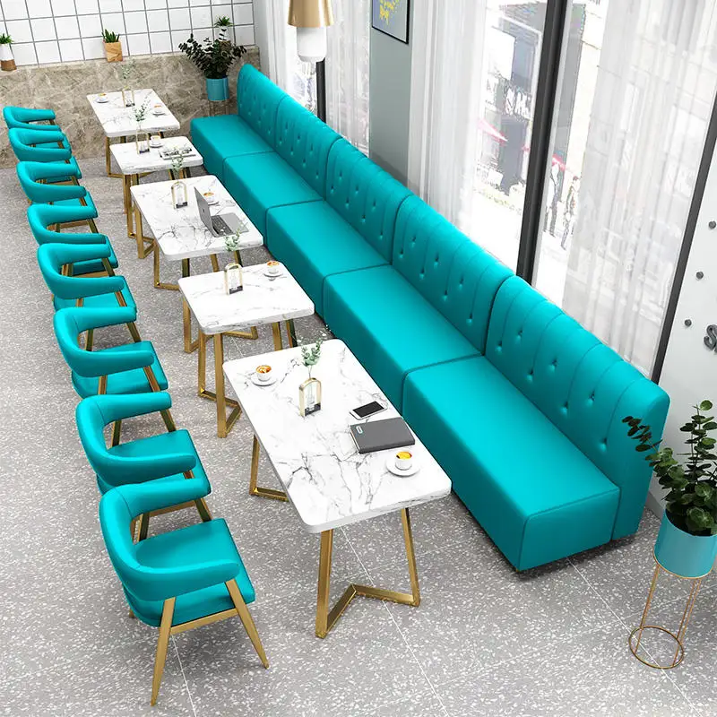 Double Side Booth Fabric Upholster Table And Chairs Cafe Coffee Restaurant Booth Seating Furniture