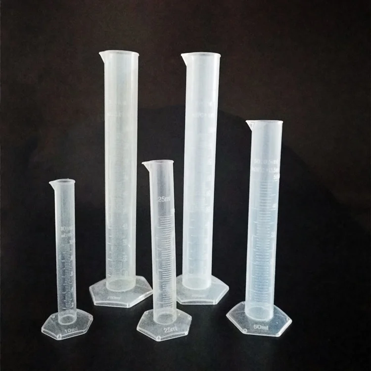 Cheap price PP plastic measuring cylinder 5ml 50ml with stand plastic