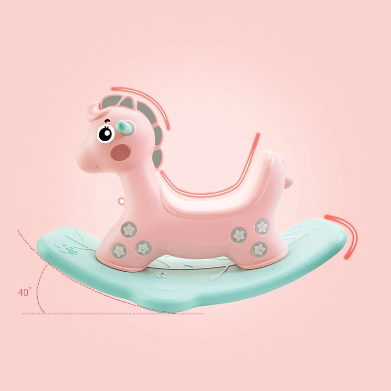 
2020 Best Selling Pink Plastic Rocking Horse Toy Kids Ride On Toys 