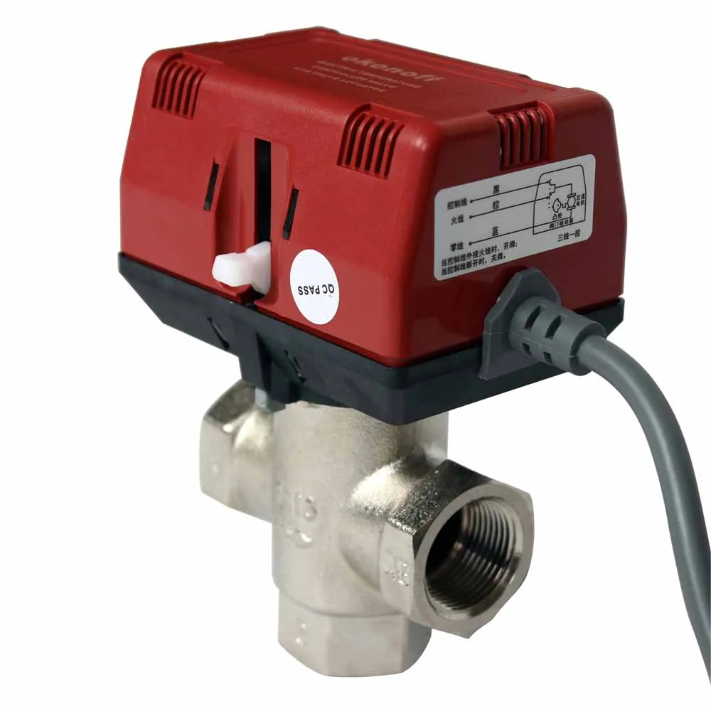DN20 air conditioning HVAC 3 way on/off shutoff valve motorized valve actuator