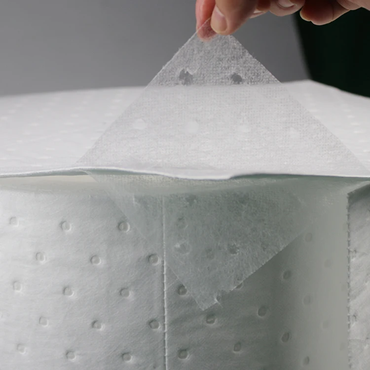 Quickly samples white color perforated oil spill absorbent rolls