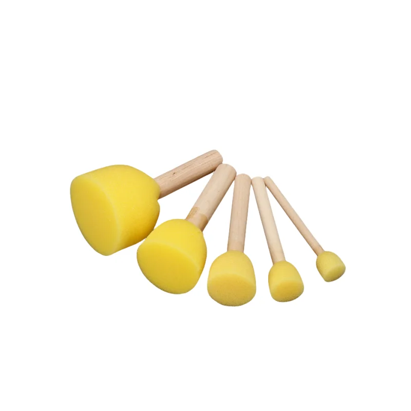 Early Learning Drawing Craft Sponge Foam Paint Brush Set for Kids DIY Art Painting