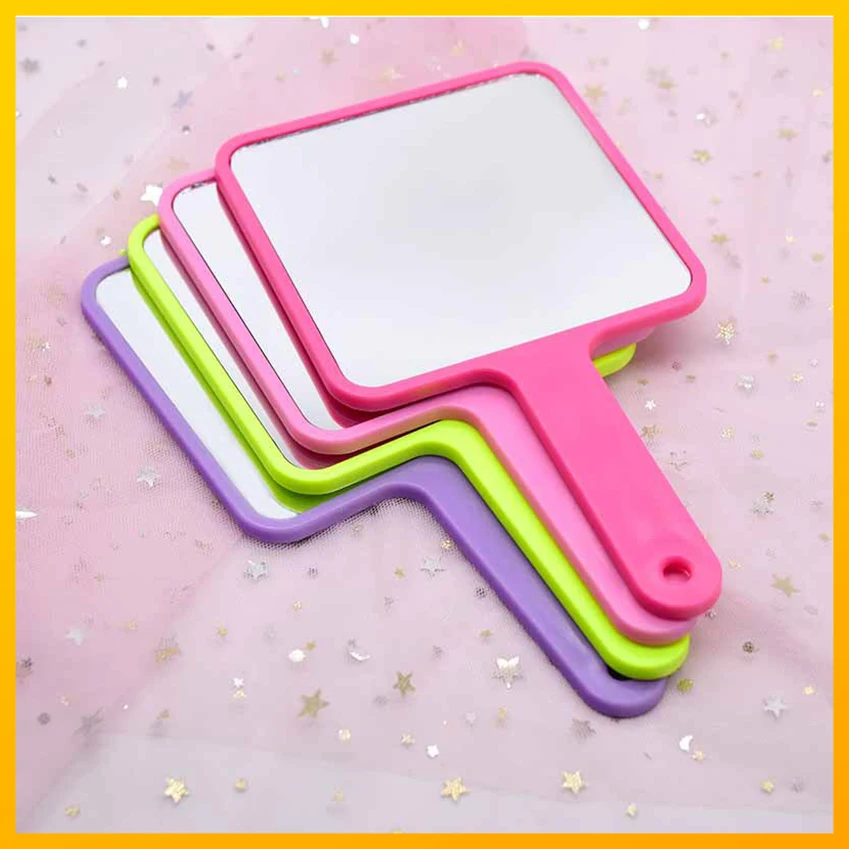 hand makeup mirror with handle Custom Cosmetic customise your  pocket mirror Logo hand Mirror for beauty girl apply cosmetics
