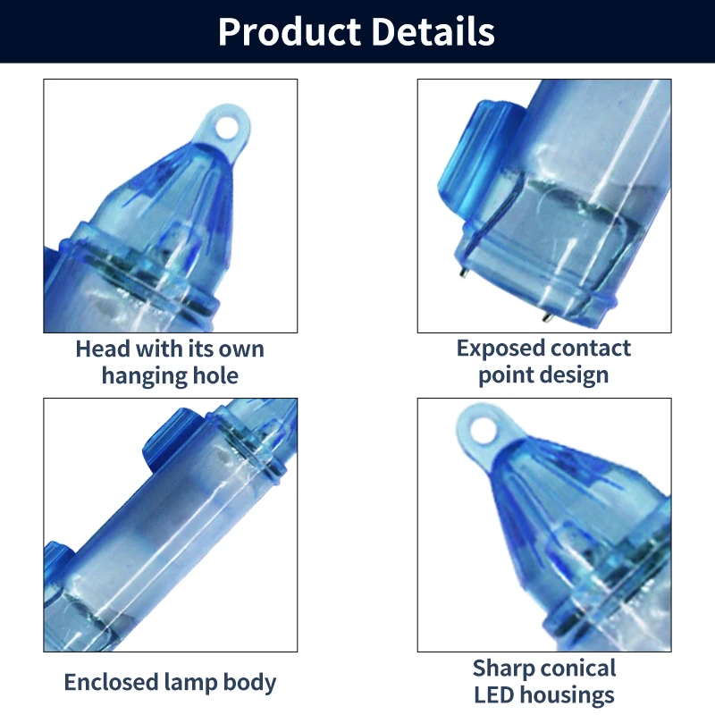 Deep Drop Fishing Light Attractor With Swivel LED Fishing Lures High Quality 5 Color Mini LED Underwater