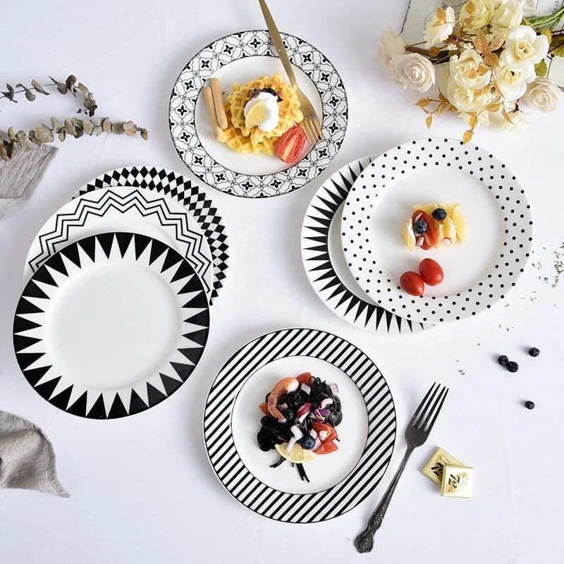 Hot sale Porcelain Plates Ceramic Plate Dot Design Tableware Dish for Restaurant Wedding Party Dessert Plate